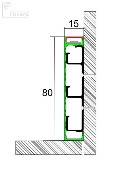 Алюминиевый плинтус Fezard Кабельный ALP-G80-LA Алюминий 80*15*2500 мм в Воронеже