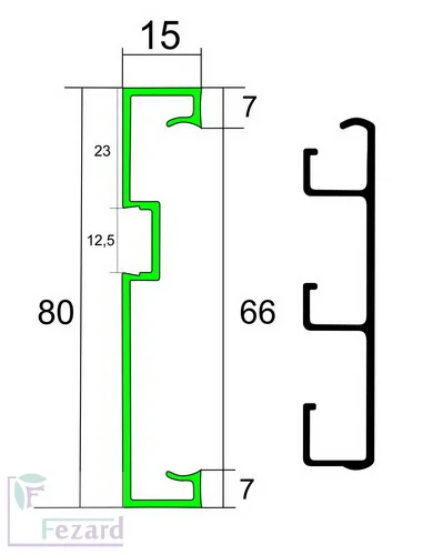 Алюминиевый плинтус Fezard Кабельный ALP-G80-LF Алюминий 80*15*2500 мм в Воронеже