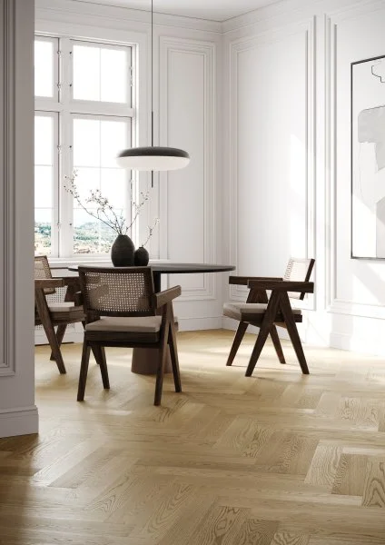 Паркетная доска Quartz Parquet Английская Ёлка Дуб Шампань 33-414 в Воронеже