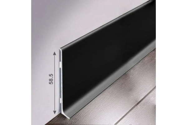 Алюминиевый плинтус Bonkeel ПЛ60 515л Черный (58,5х11,2х2500мм) в Воронеже