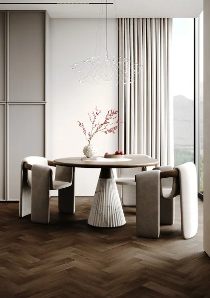 Кварц-виниловая плитка Fargo Herringbone 44-7009-24 Дуб Шварцвальд в Воронеже