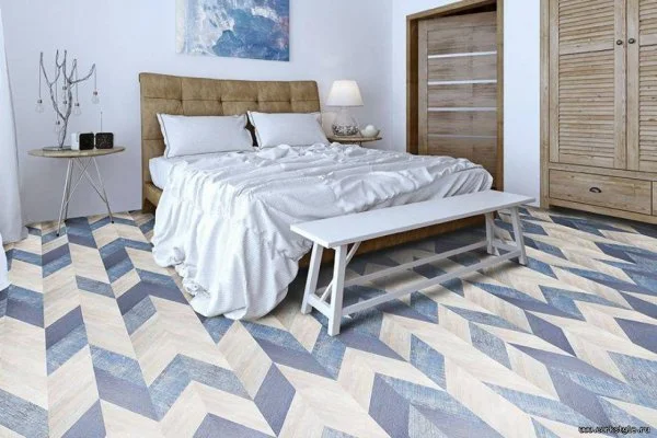 Пробковое покрытие CorkStyle Chevron Blue (1235*305*6 мм) HC в Воронеже