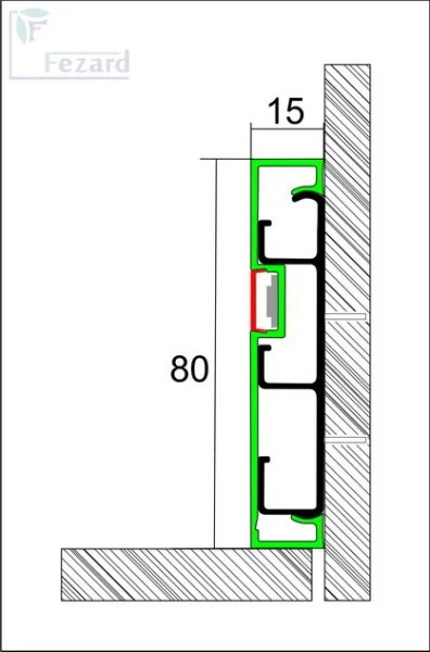 Алюминиевый плинтус Fezard Кабельный ALP-G80-LF Алюминий 80*15*2500 мм в Воронеже