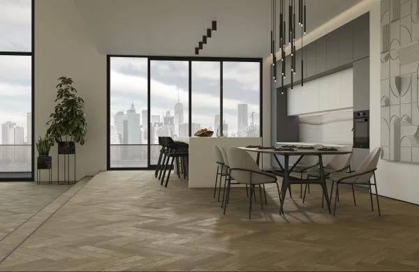 Паркетная доска Quartz Parquet Английская Ёлка Дуб Карельский 33-419 в Воронеже