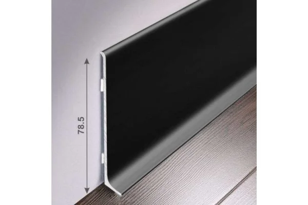 Алюминиевый плинтус Bonkeel ПЛ80 515л Черный (78,5х11,2х2500мм) в Воронеже