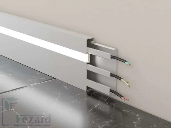 Алюминиевый плинтус Fezard Кабельный ALP-G80-LF Алюминий 80*15*2500 мм в Воронеже